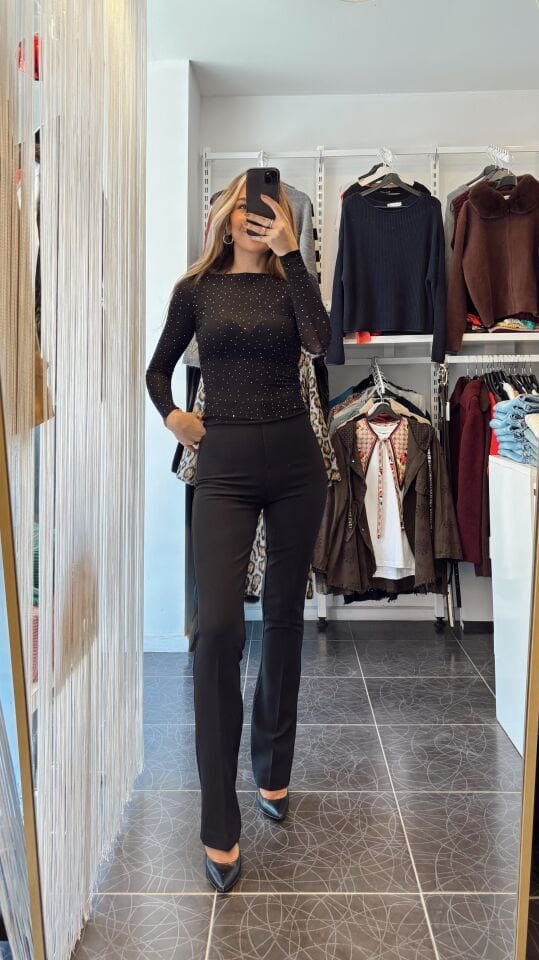 Premium Extra Yüksek Bel Kumaş Pantolon Siyah