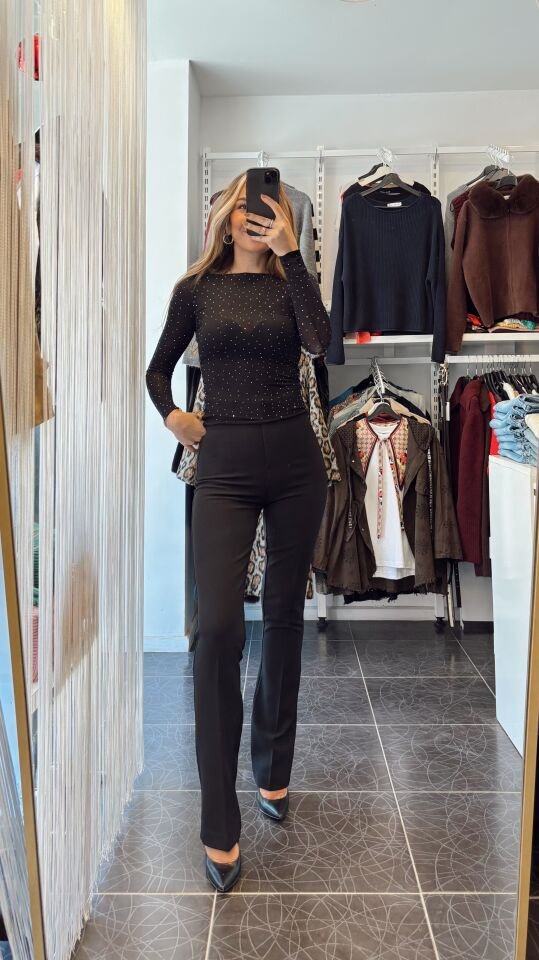 Premium Extra Yüksek Bel Kumaş Pantolon Siyah