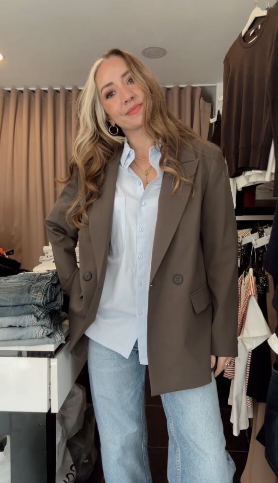 Premium Oversize Blazer Ceket Haki