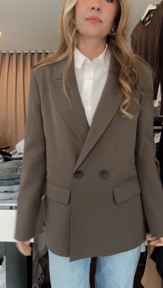 Premium Oversize Blazer Ceket Haki