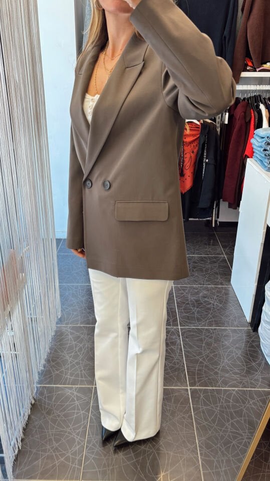 Premium Oversize Blazer Ceket Haki