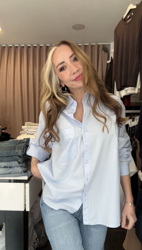 %100 Pamuk Premium Gömlek Bebe Mavisi