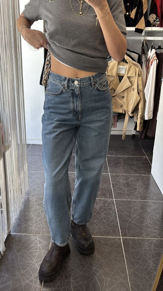 Orj. Marka Mom Jean Pantolon Mavi