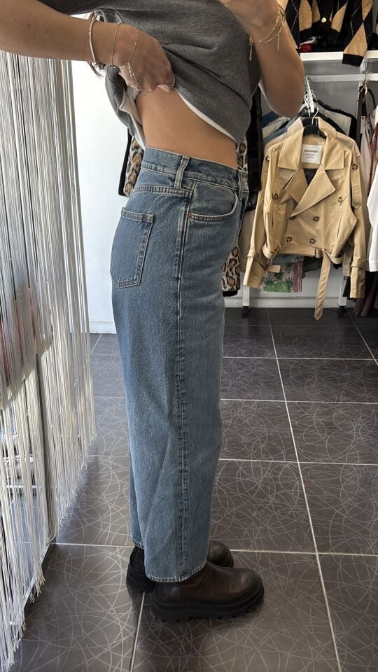 Orj. Marka Mom Jean Pantolon Mavi