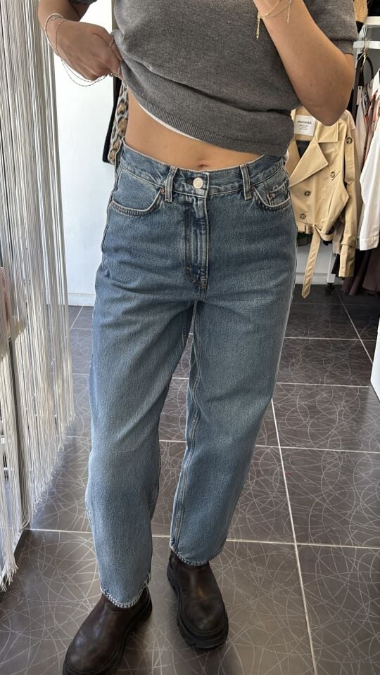 Orj. Marka Mom Jean Pantolon Mavi