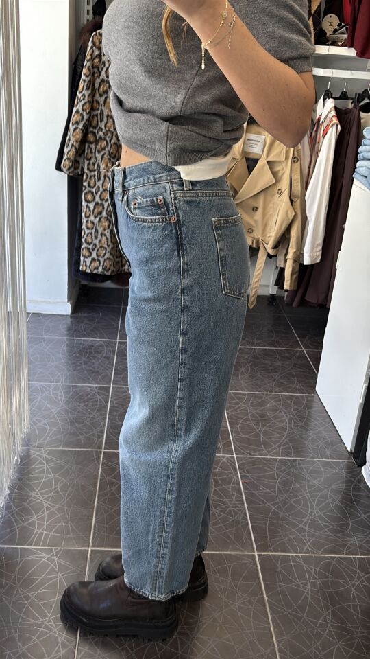 Orj. Marka Mom Jean Pantolon Mavi