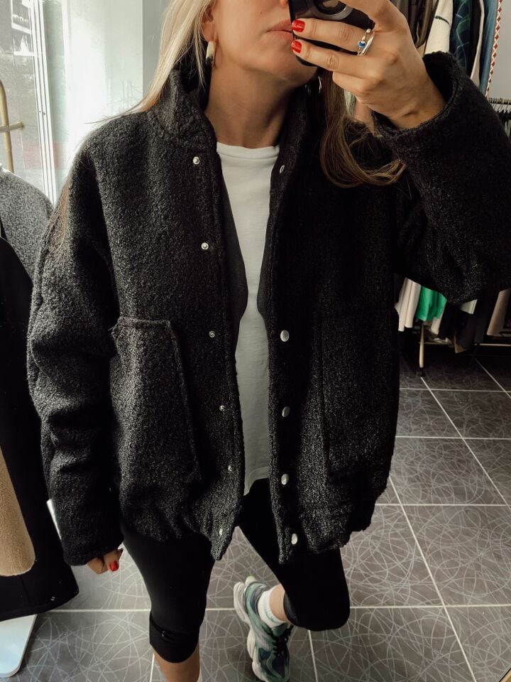 Premium Siyah Bomber Mont