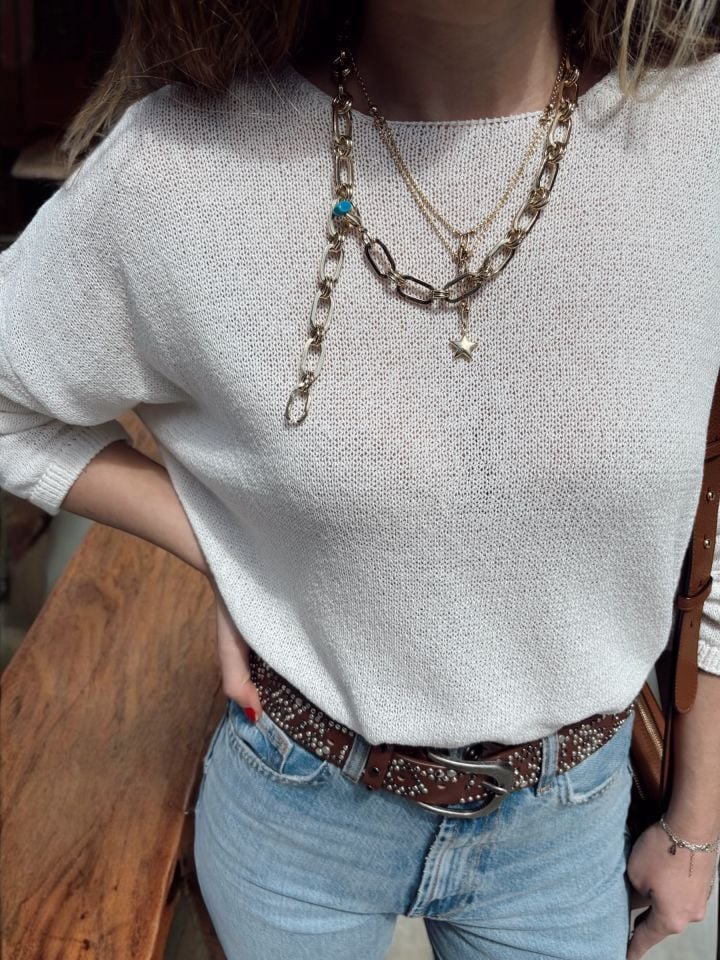 Oval Yaka Rahat Kalıp Mevsimlik Triko