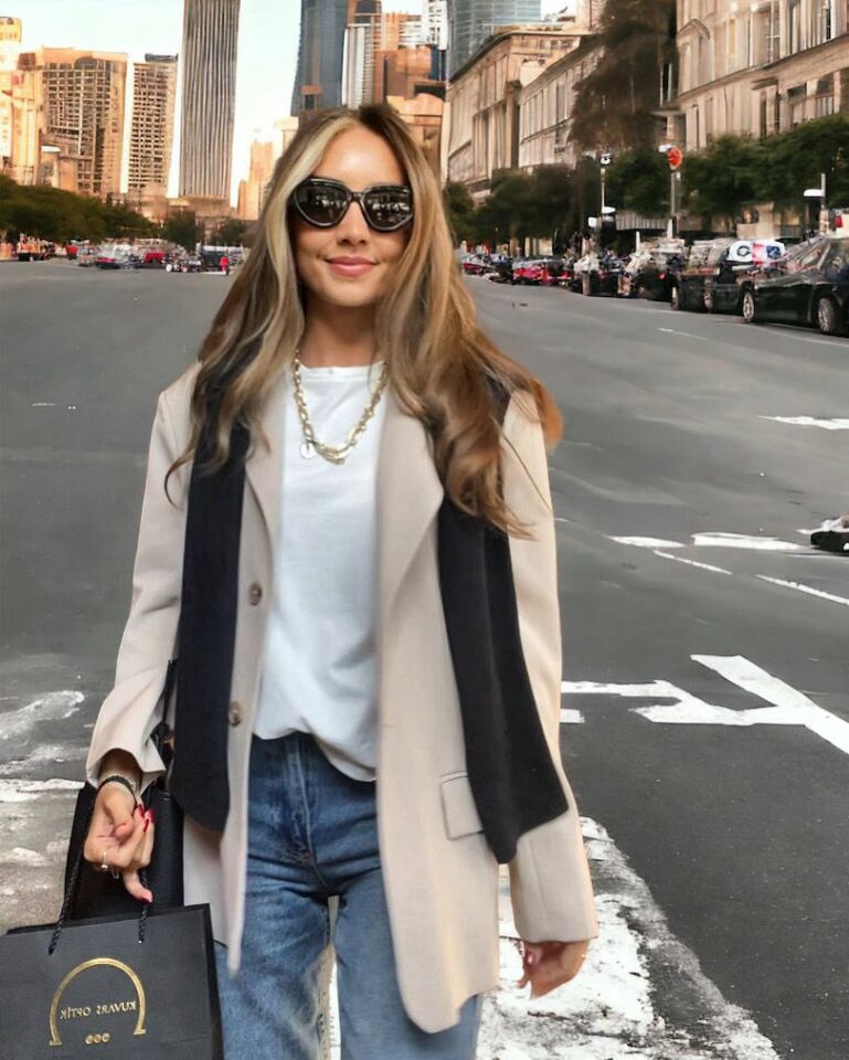 Premium Oversize Vizon Blazer Ceket