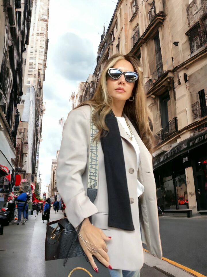 Premium Oversize Vizon Blazer Ceket