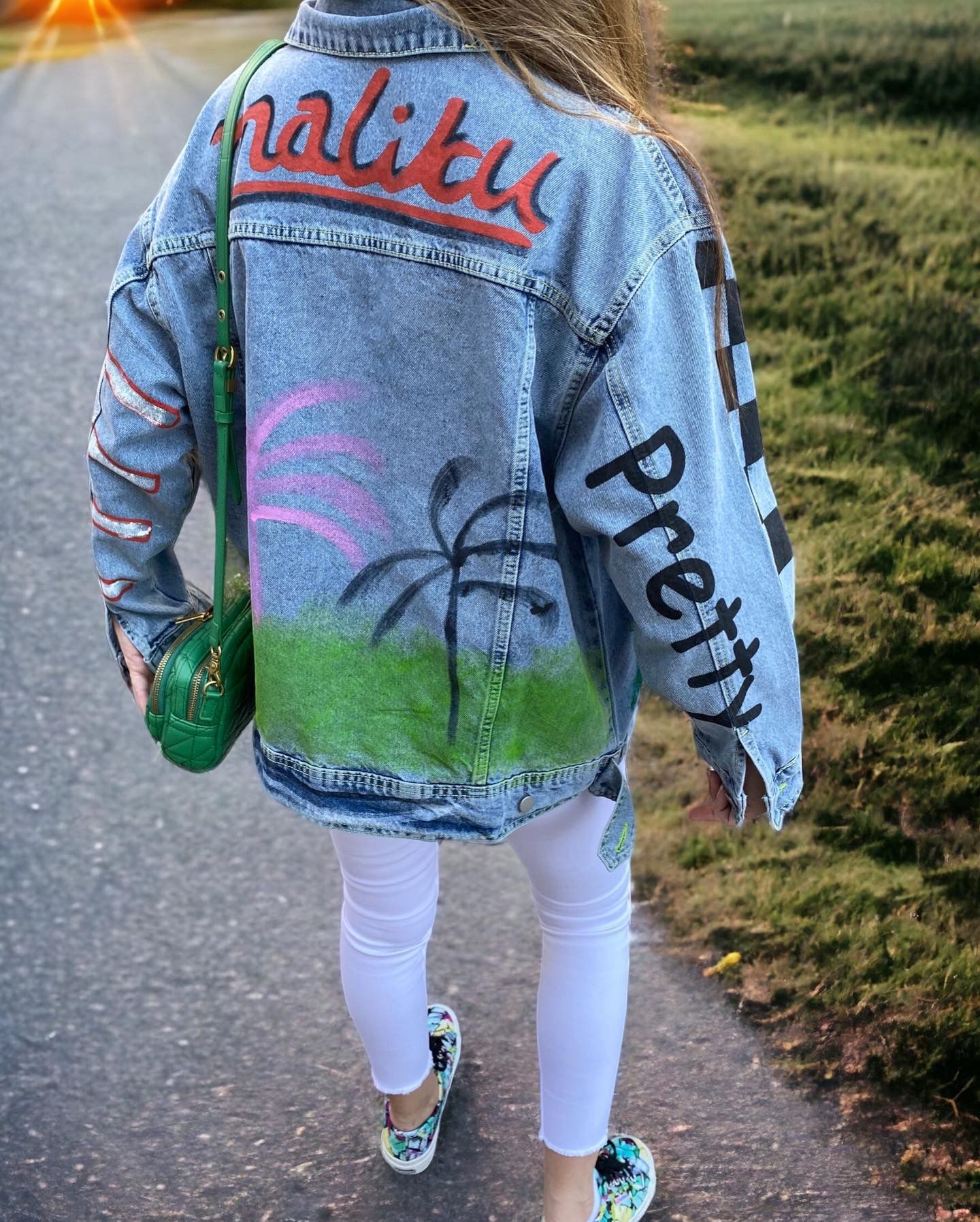 Tasarım Boyalı Denim Ceket