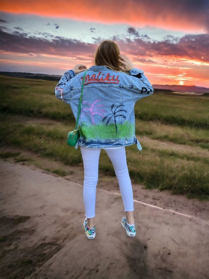 Tasarım Boyalı Denim Ceket