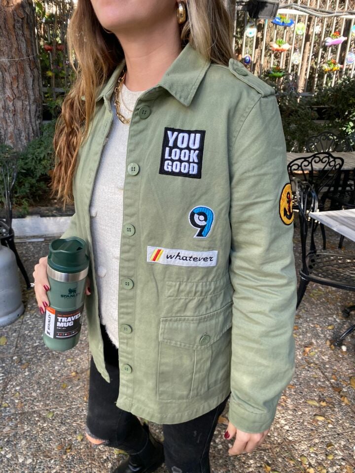 Haki Armalı Tasarım Ceket