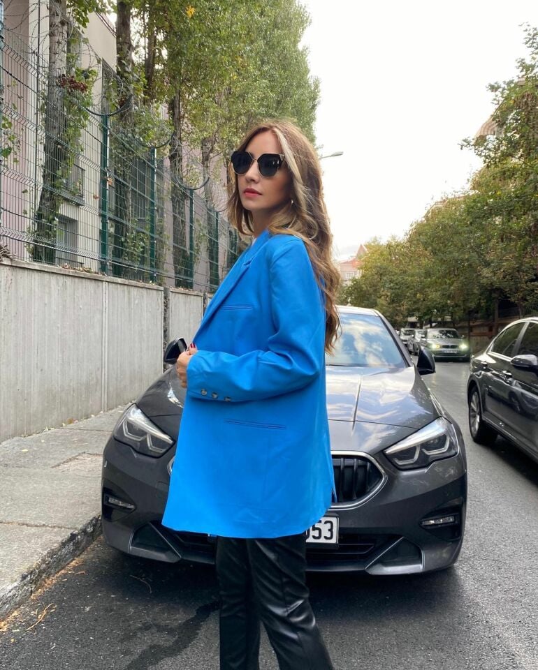 Tasarım Mavi Blazer Ceket