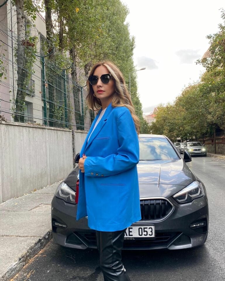 Tasarım Mavi Blazer Ceket