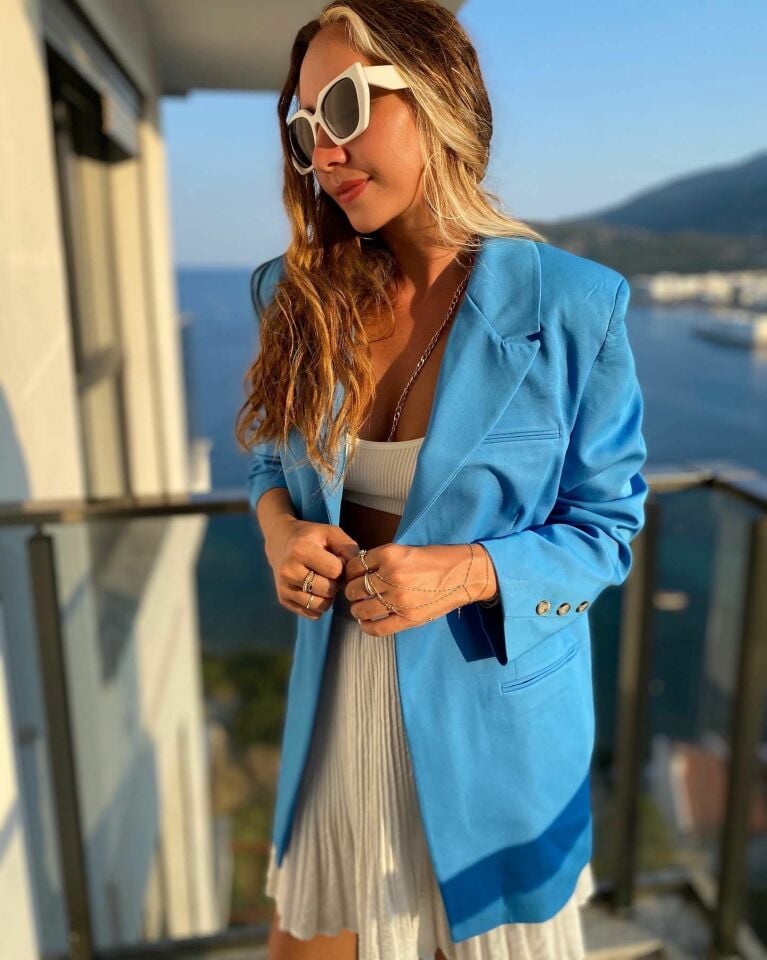 Tasarım Mavi Blazer Ceket