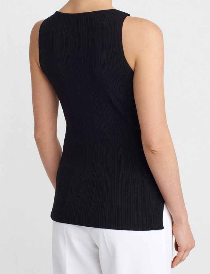 Premium Kolsuz Triko Bluz Siyah