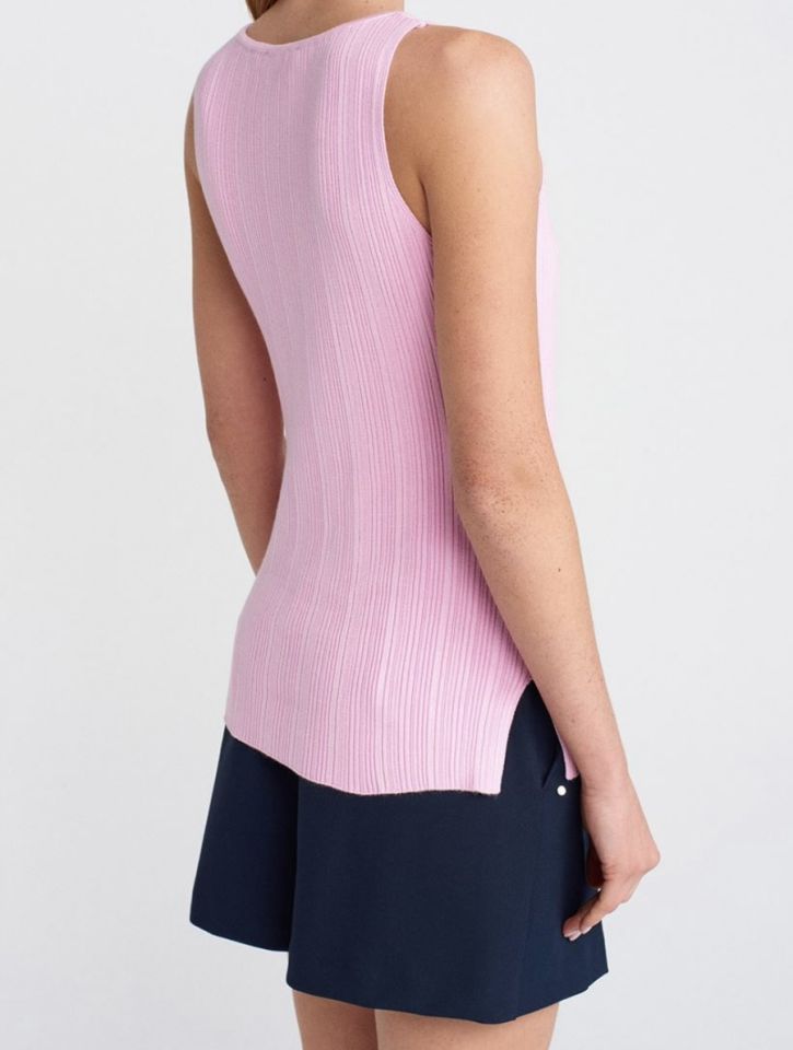 Premium Kolsuz Triko Bluz Pembe