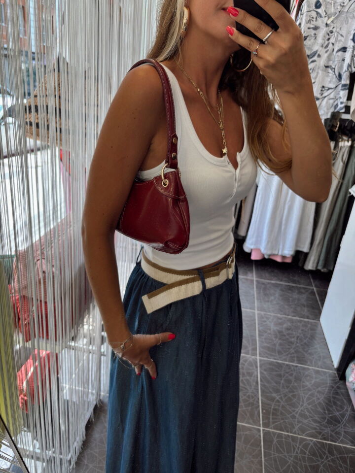 Çıt Çıt Düğmeli Premium Atlet Beyaz