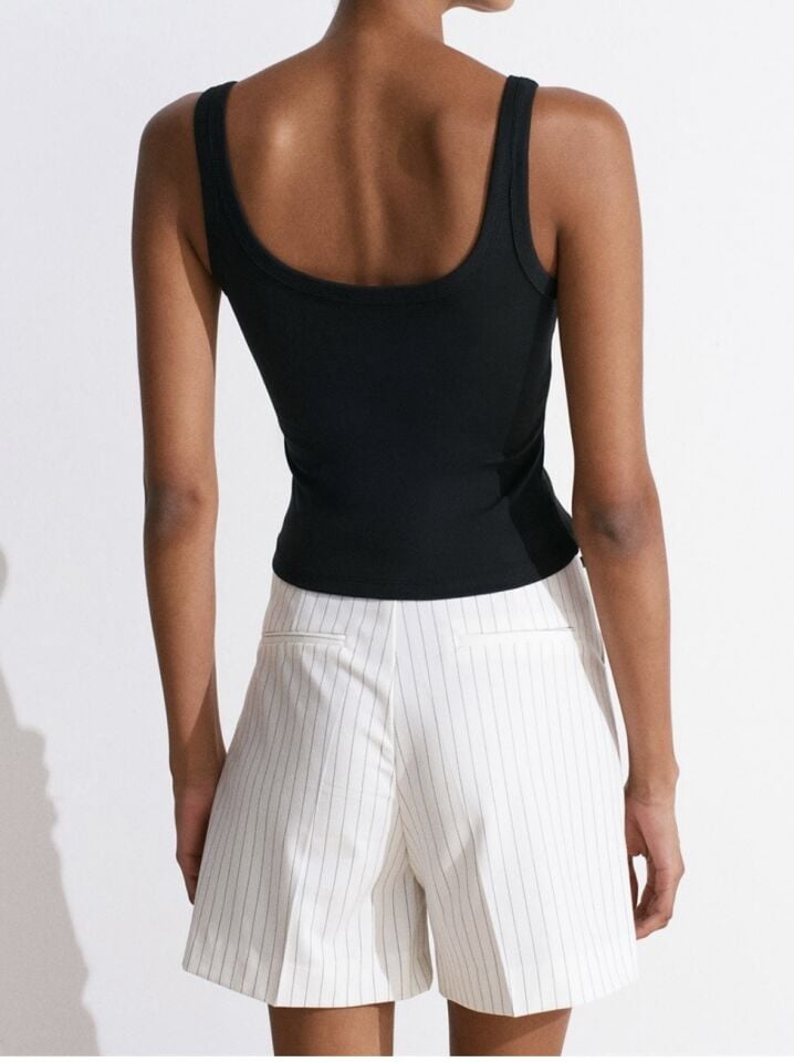 Çıt Çıt Düğmeli Premium Atlet Siyah