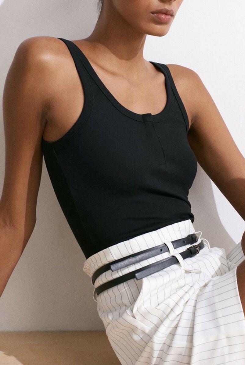 Çıt Çıt Düğmeli Premium Atlet Siyah