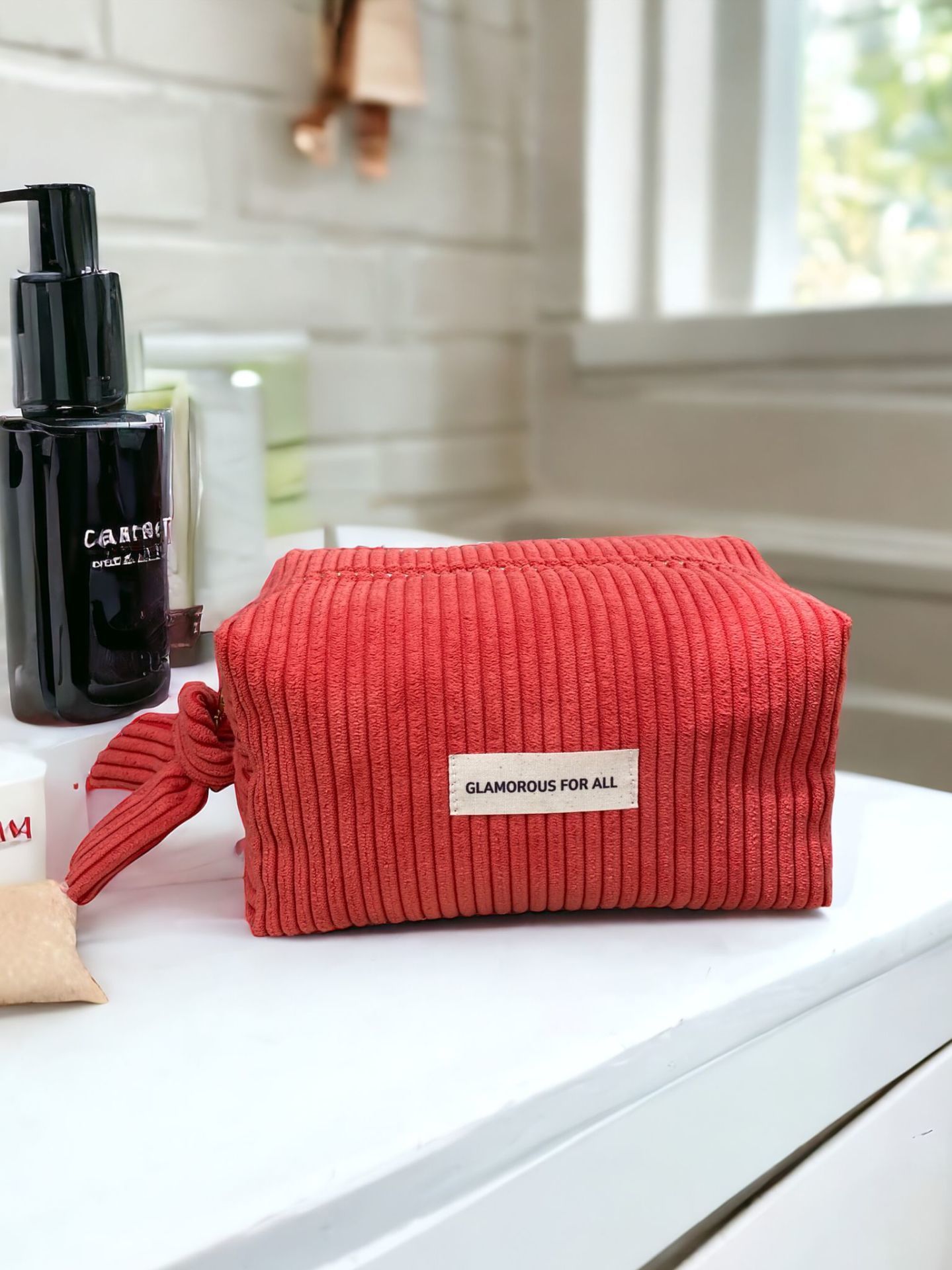 Premium Tasarım Makyaj Çantası Nar Çiçeği