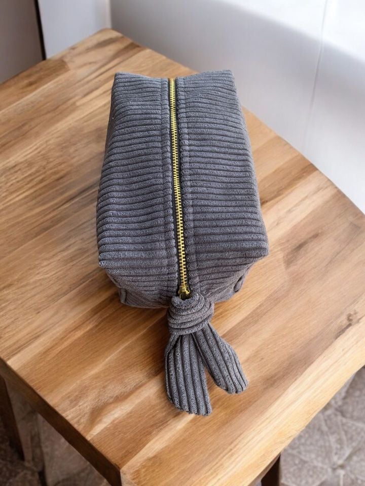 Premium Tasarım Makyaj Çantası Gri