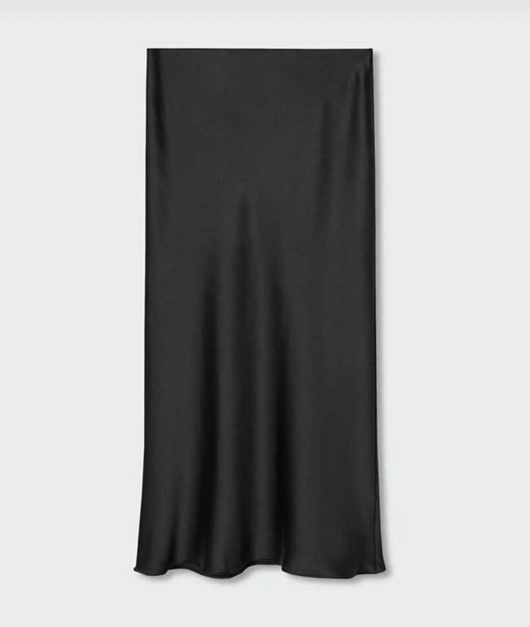 Premium Midi Saten Etek Siyah