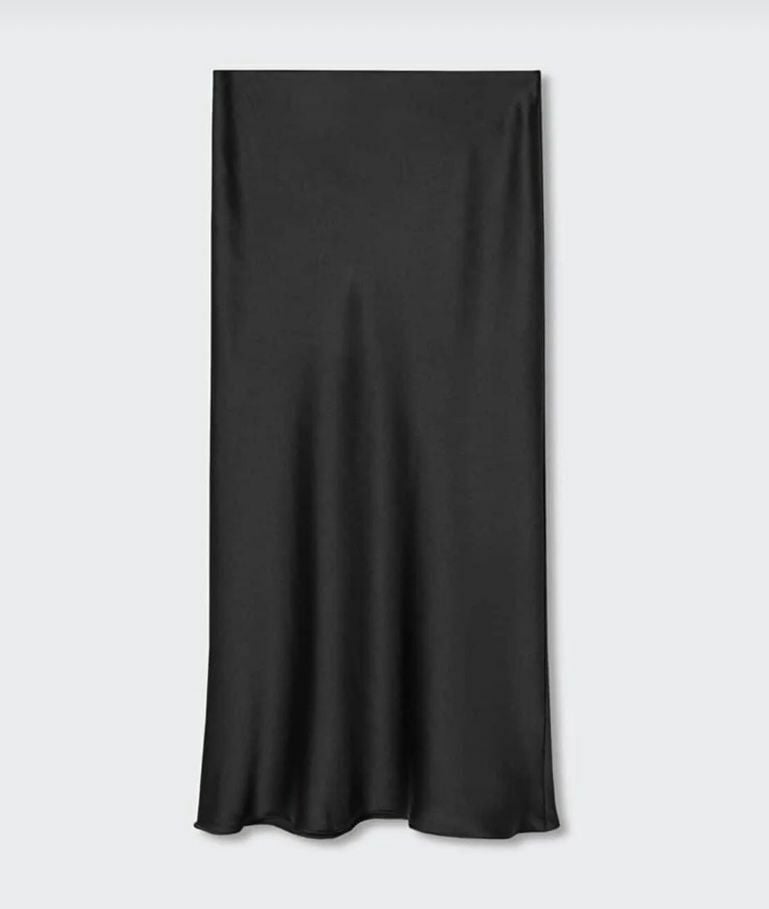 Premium Midi Saten Etek Siyah