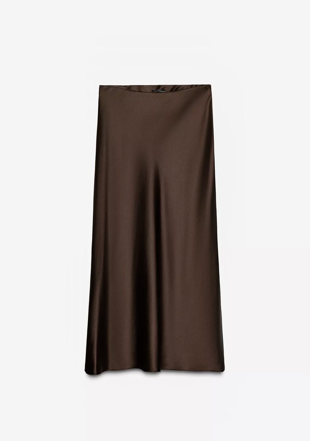 Premium Midi Saten Etek Kahve