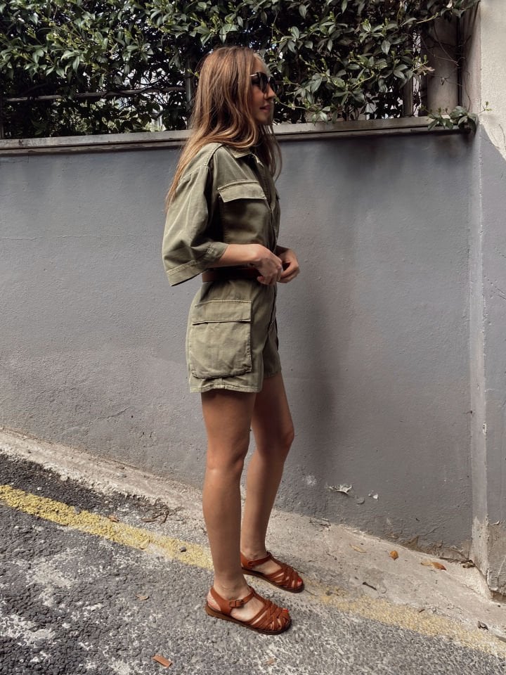 Zara Haki Yeşil Tulum
