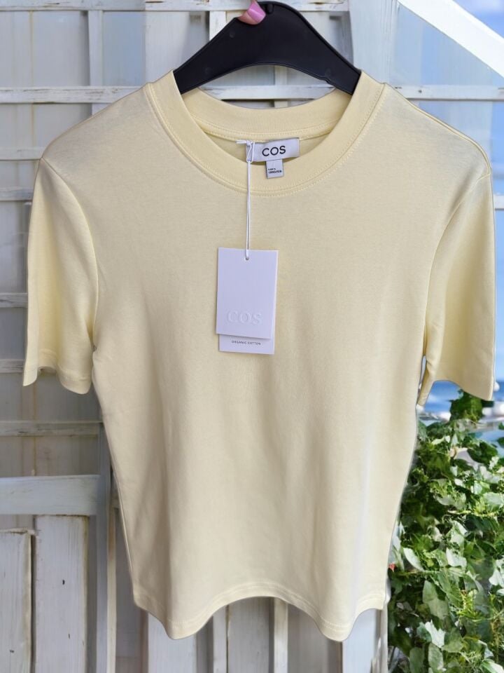 Cos Tok Dokulu Tişört Açık Sarı