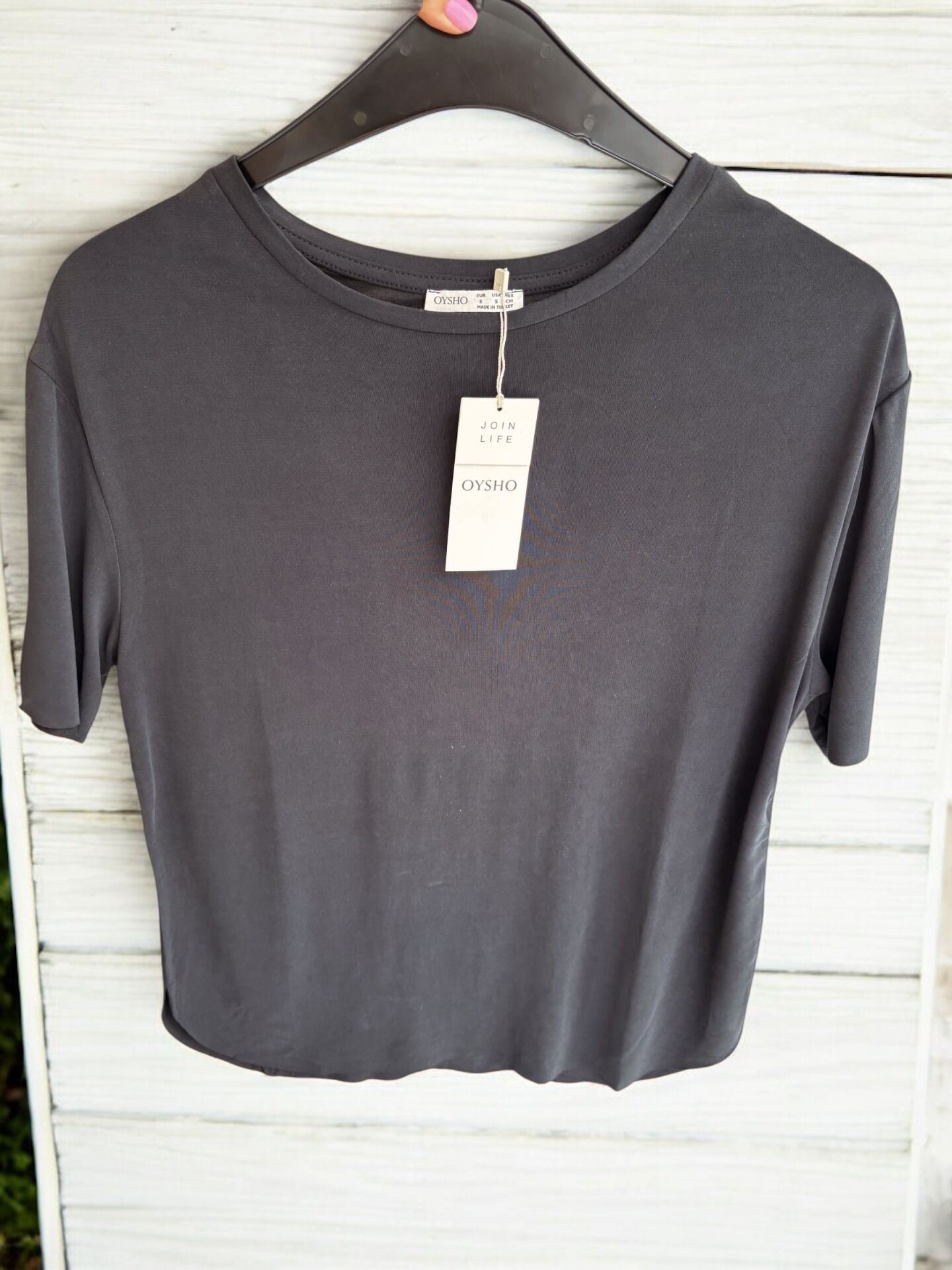Oysho Basic Modal Tişört Antrasit