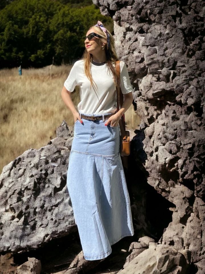 Maxi Denim Etek