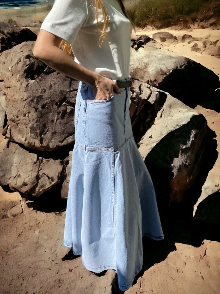Maxi Denim Etek