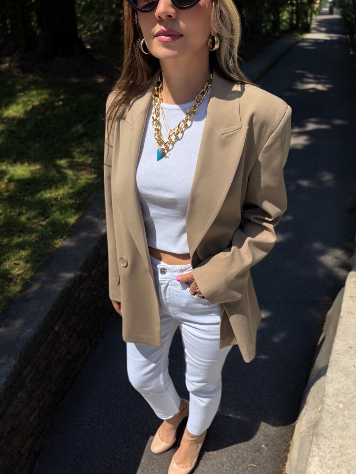 Premium Blazer Ceket Bej