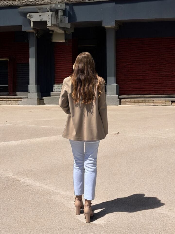 Premium Blazer Ceket Bej