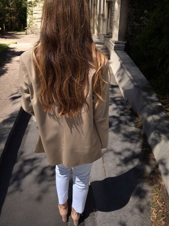 Premium Blazer Ceket Bej