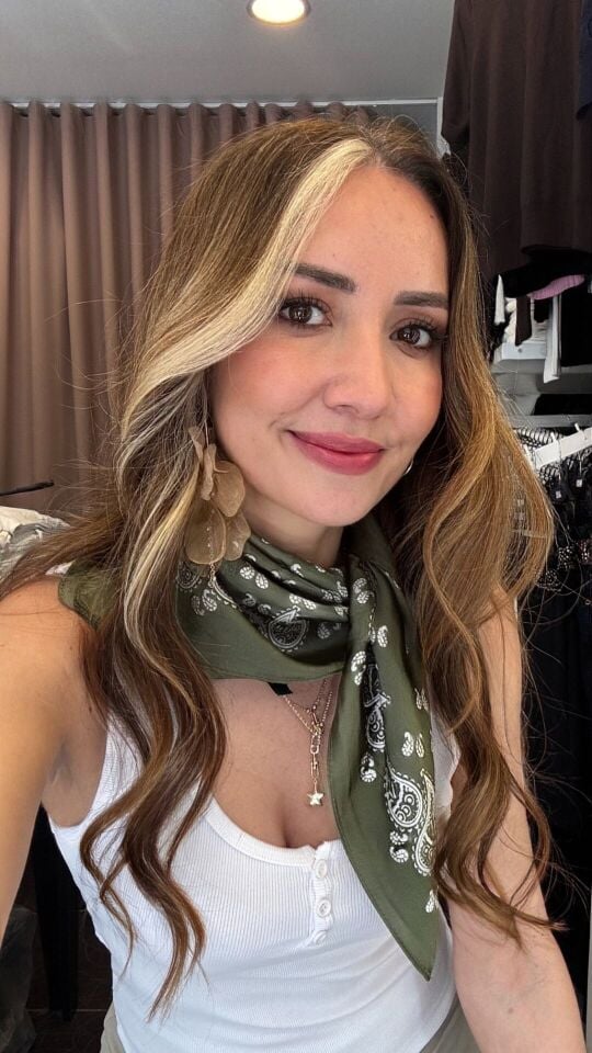 Desenli Fular Yeşil