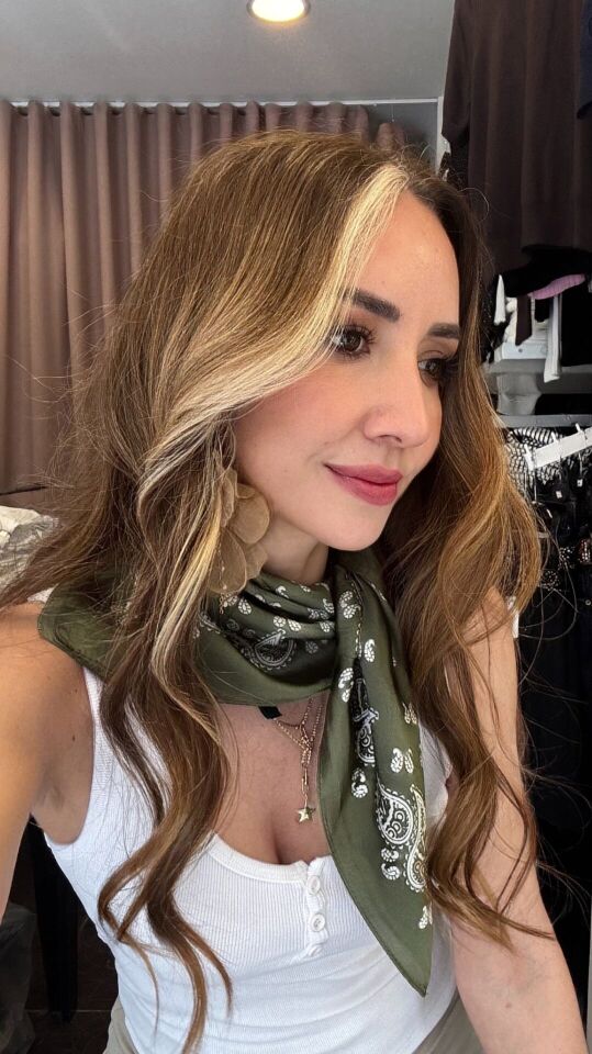 Desenli Fular Yeşil