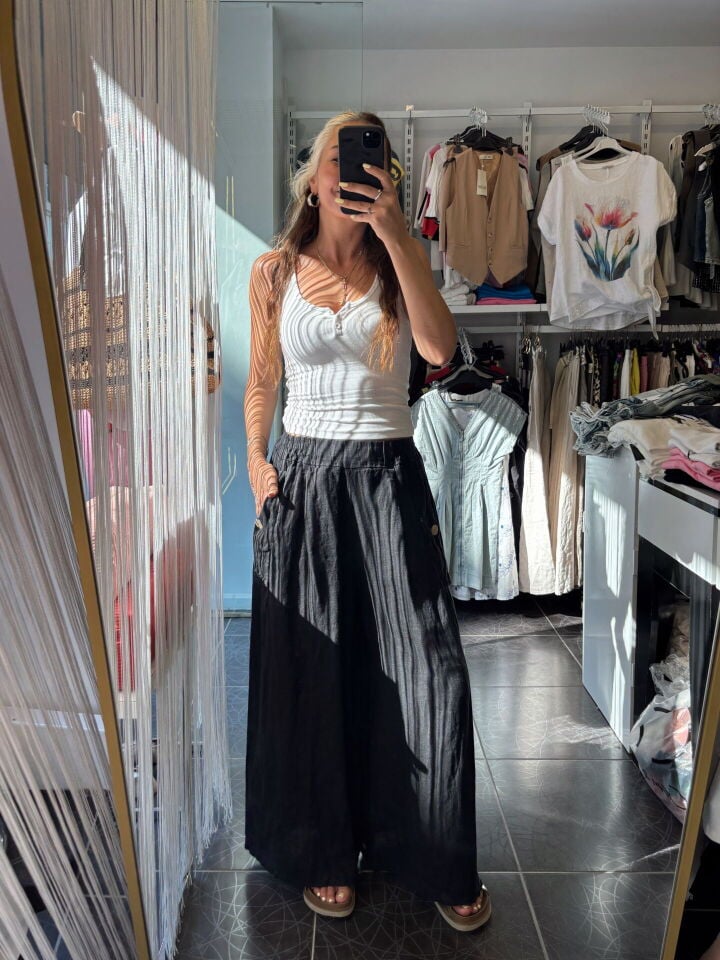 Düğmeli Askılı Atlet Beyaz