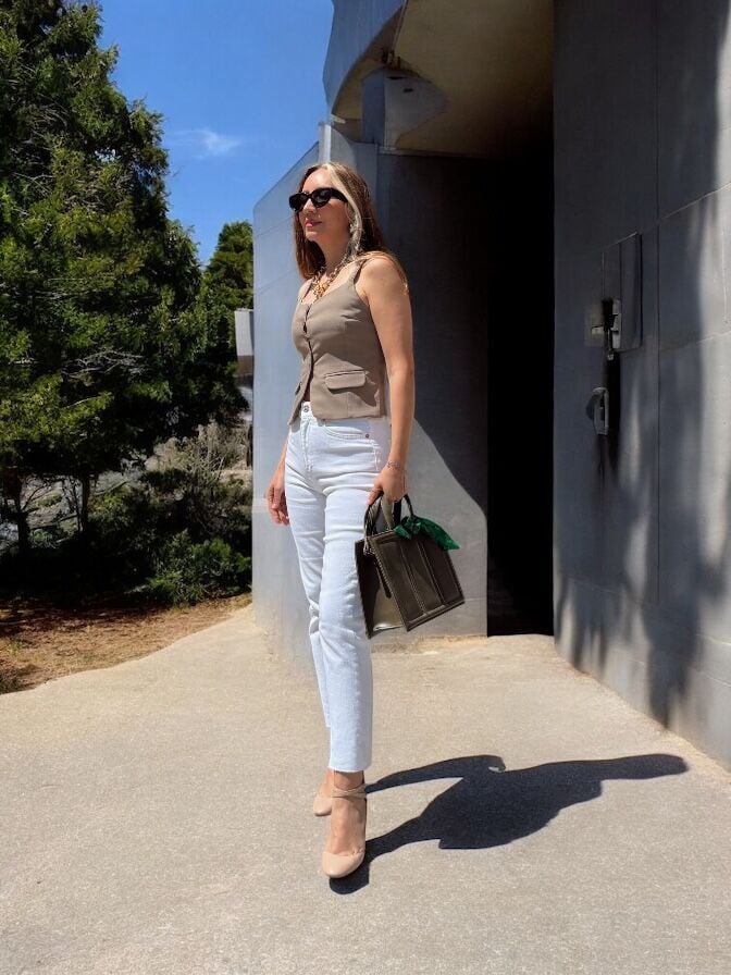 Tasarım Düğmeli Haki Büstiyer(Kopya)