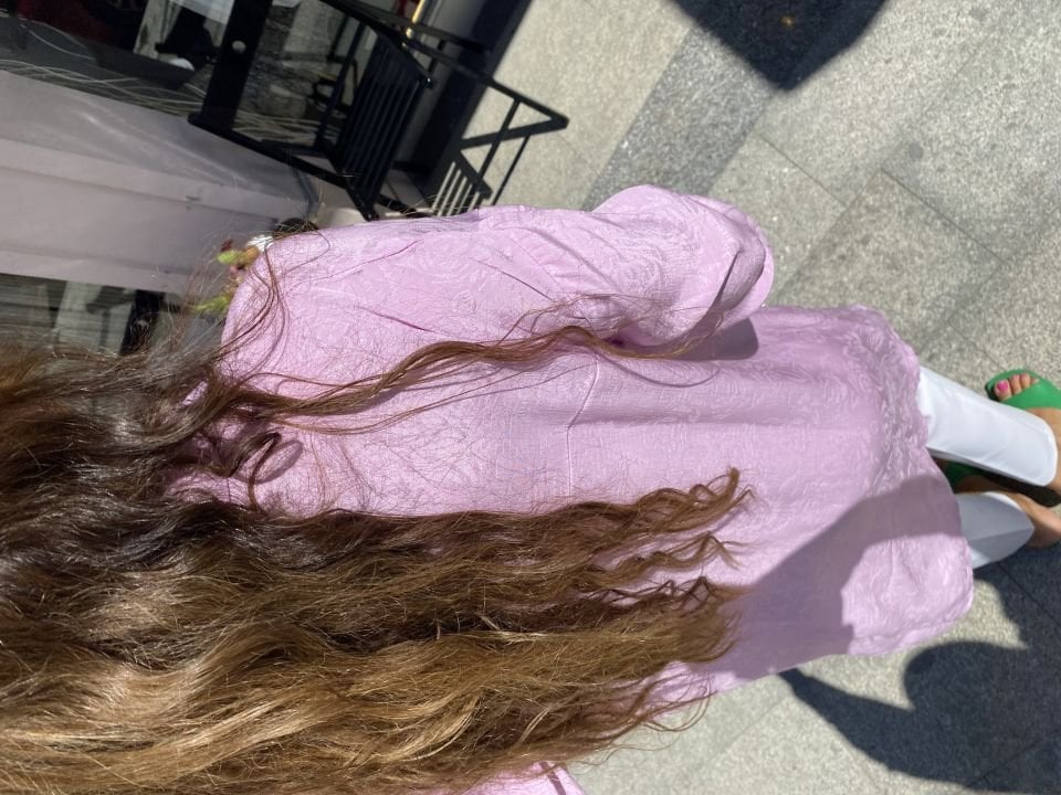 Desenli Oversize Pembe Gömlek Tunik