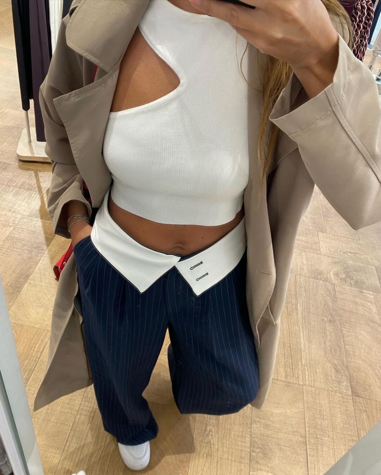 Beli Yaka detaylı Palazzo Pantolon