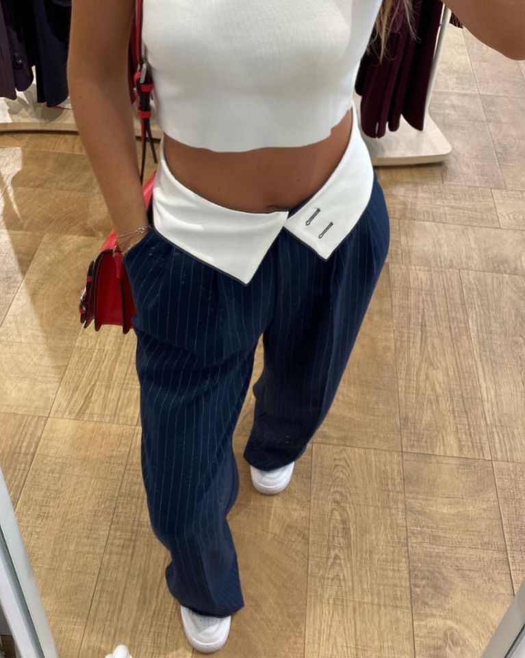 Beli Yaka detaylı Palazzo Pantolon