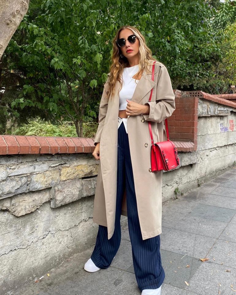 Beli Yaka detaylı Palazzo Pantolon