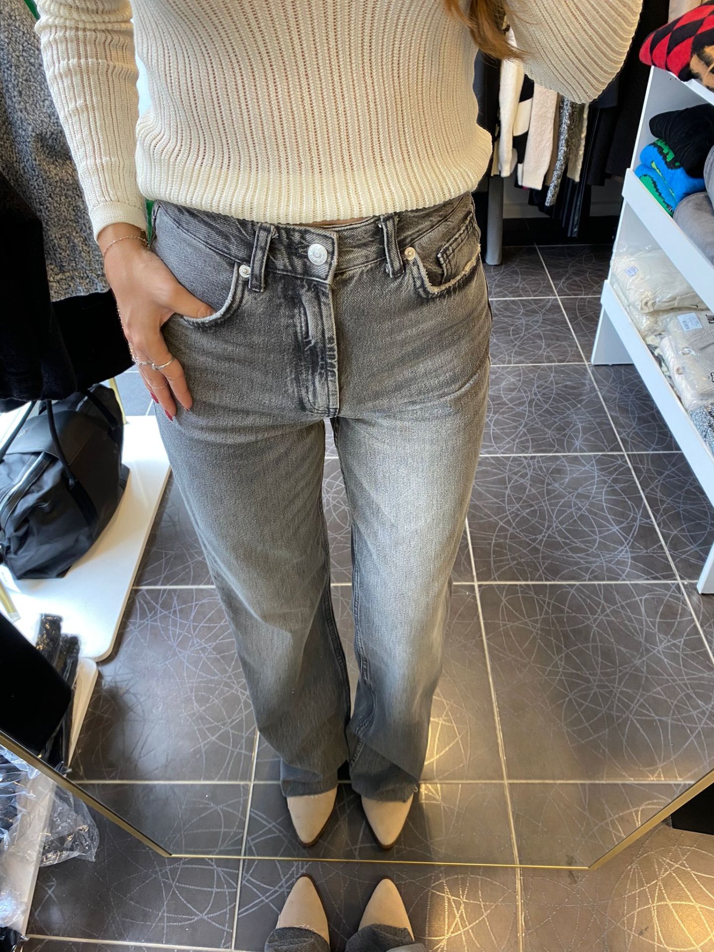 Wide Leg Füme Jean Pantolon