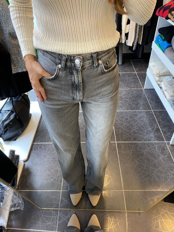 Wide Leg Füme Jean Pantolon