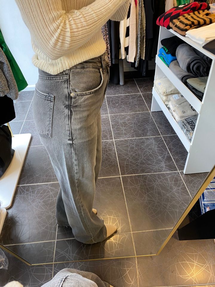 Wide Leg Füme Jean Pantolon