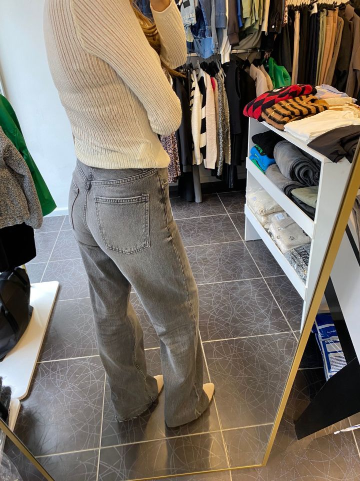 Wide Leg Füme Jean Pantolon